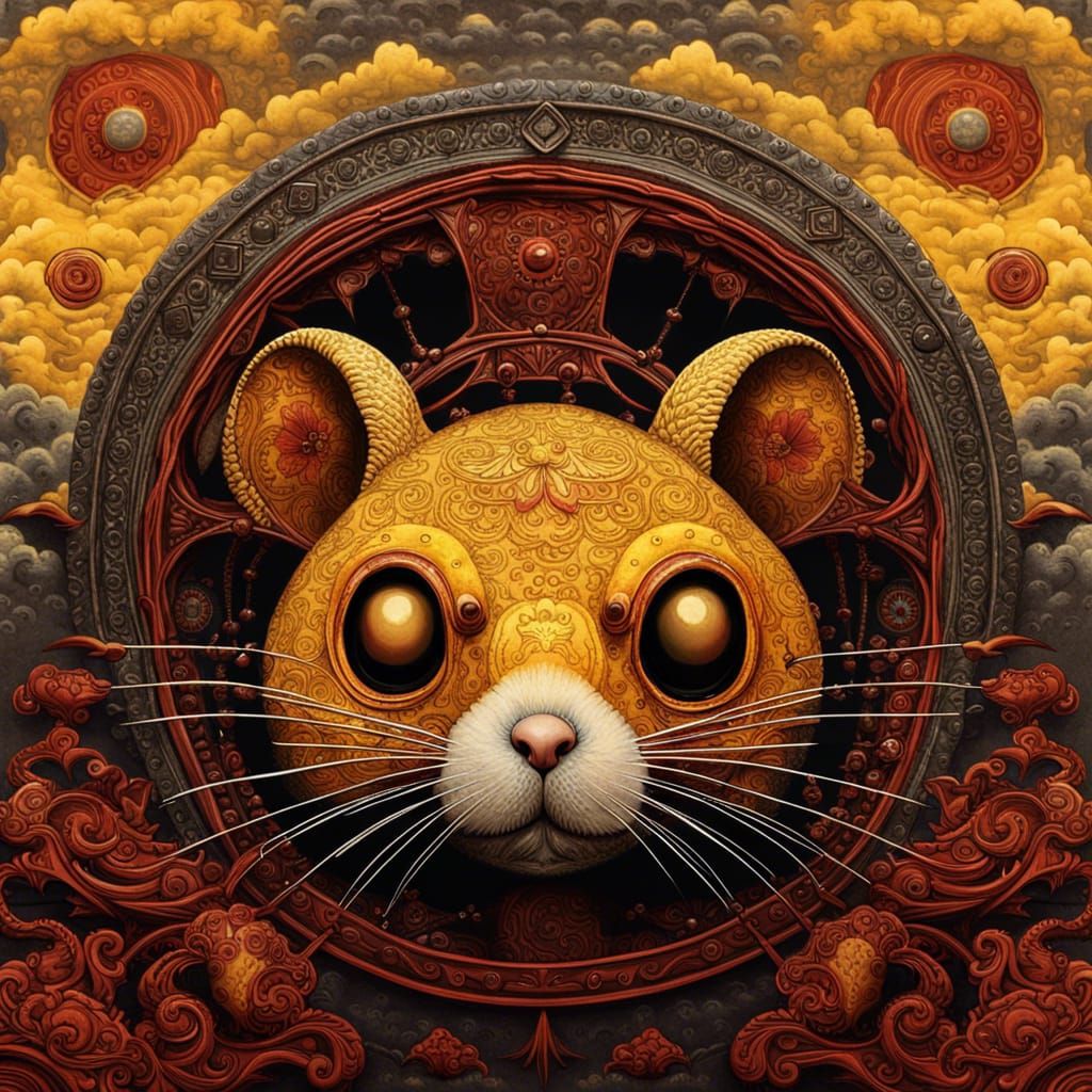 Sinister Sci-Fi Squirrel Train in Folk Horror Scene