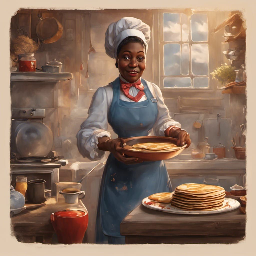 AUNT JEMIMA making pancakes