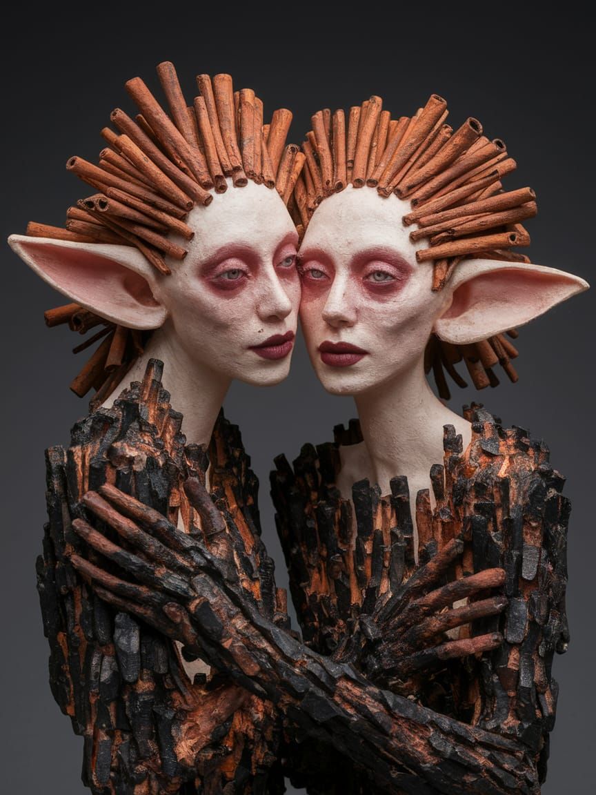 Where They Touched Split-Infinity in Their Clothes Carved fr...