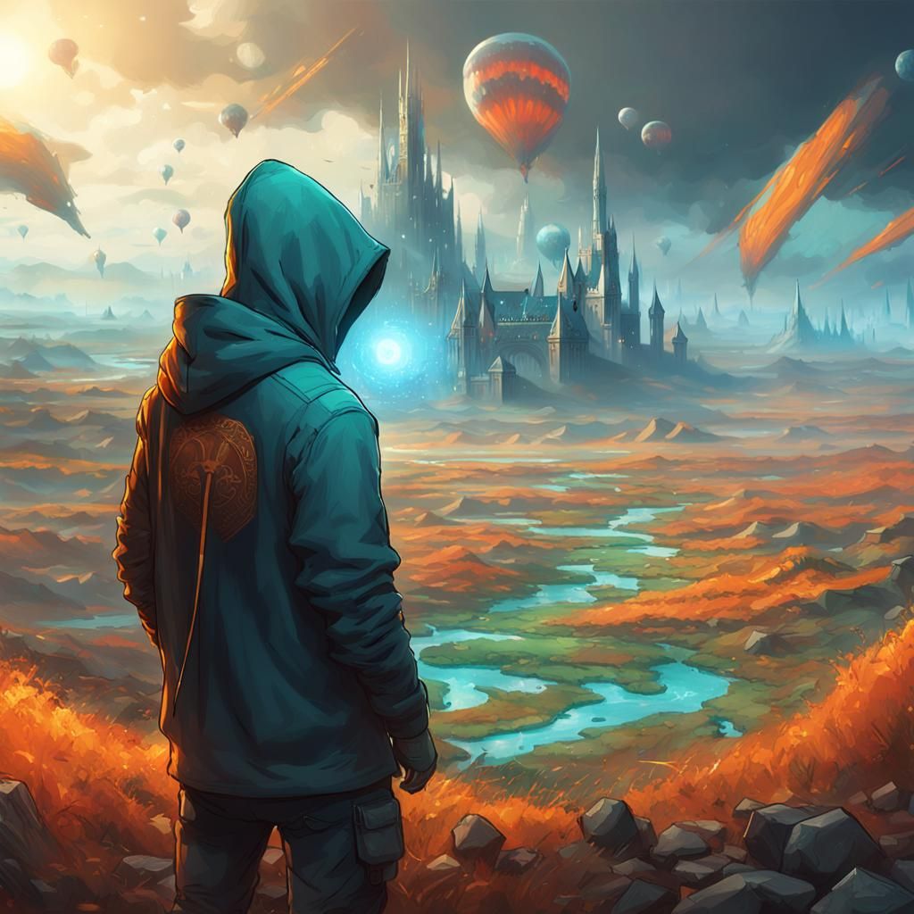 Man Overlooking Battlefield, Digital Concept Art