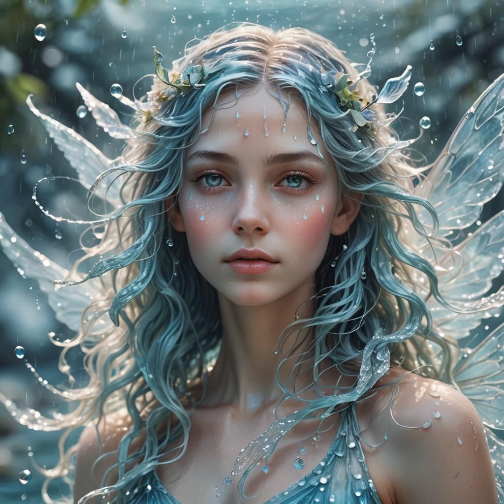 Water Fairy Portrait in Vibrant Digital Art