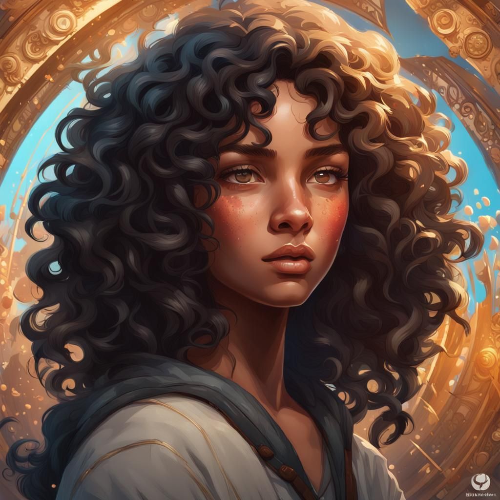 Detailed Portrait of a Tan Skinned Girl