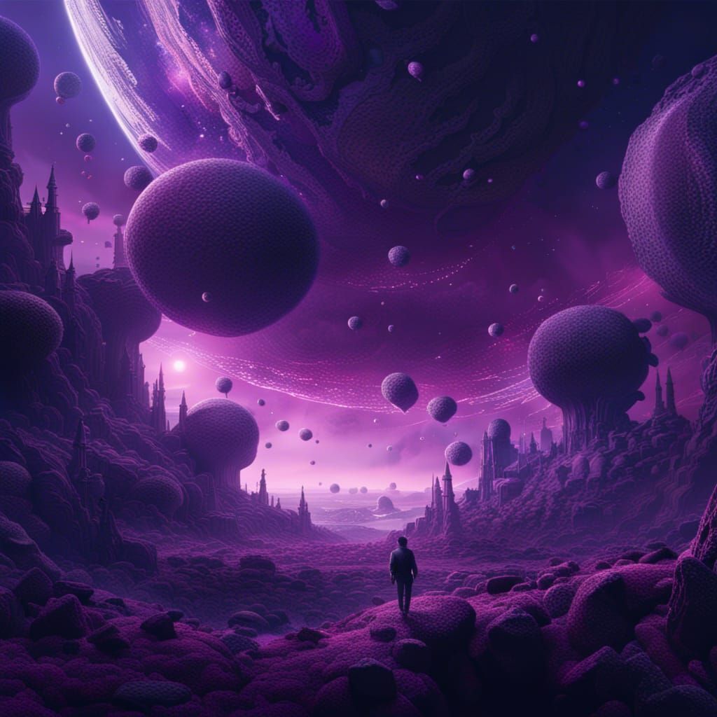 Dramatic Purple Universe Digital Matte Painting