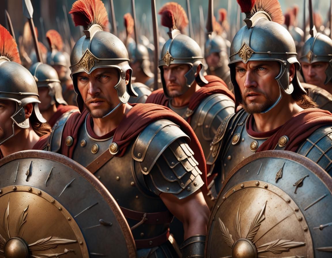 Hyperrealistic Roman Phalanx Formation in Detail