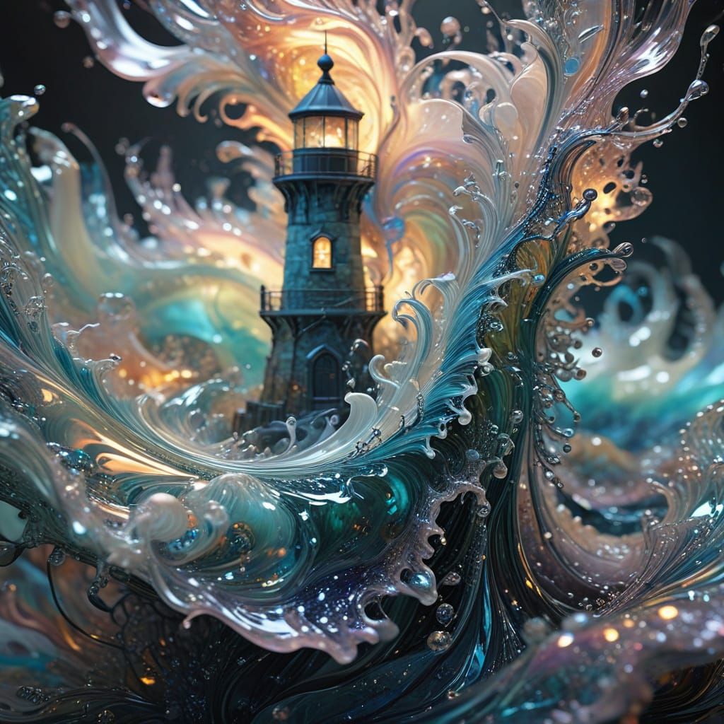 Ethereal Glass Forms Emerge from Stormy Sea