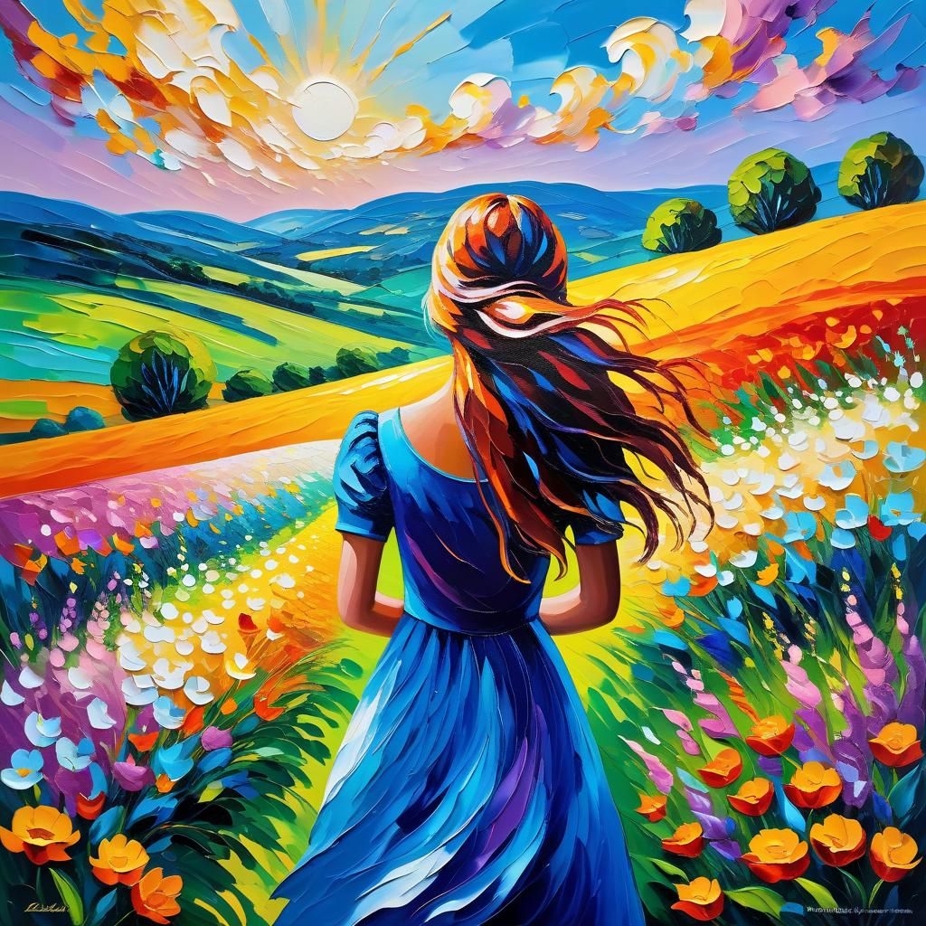 Expressionist Oil Painting with Textured Paint Layers