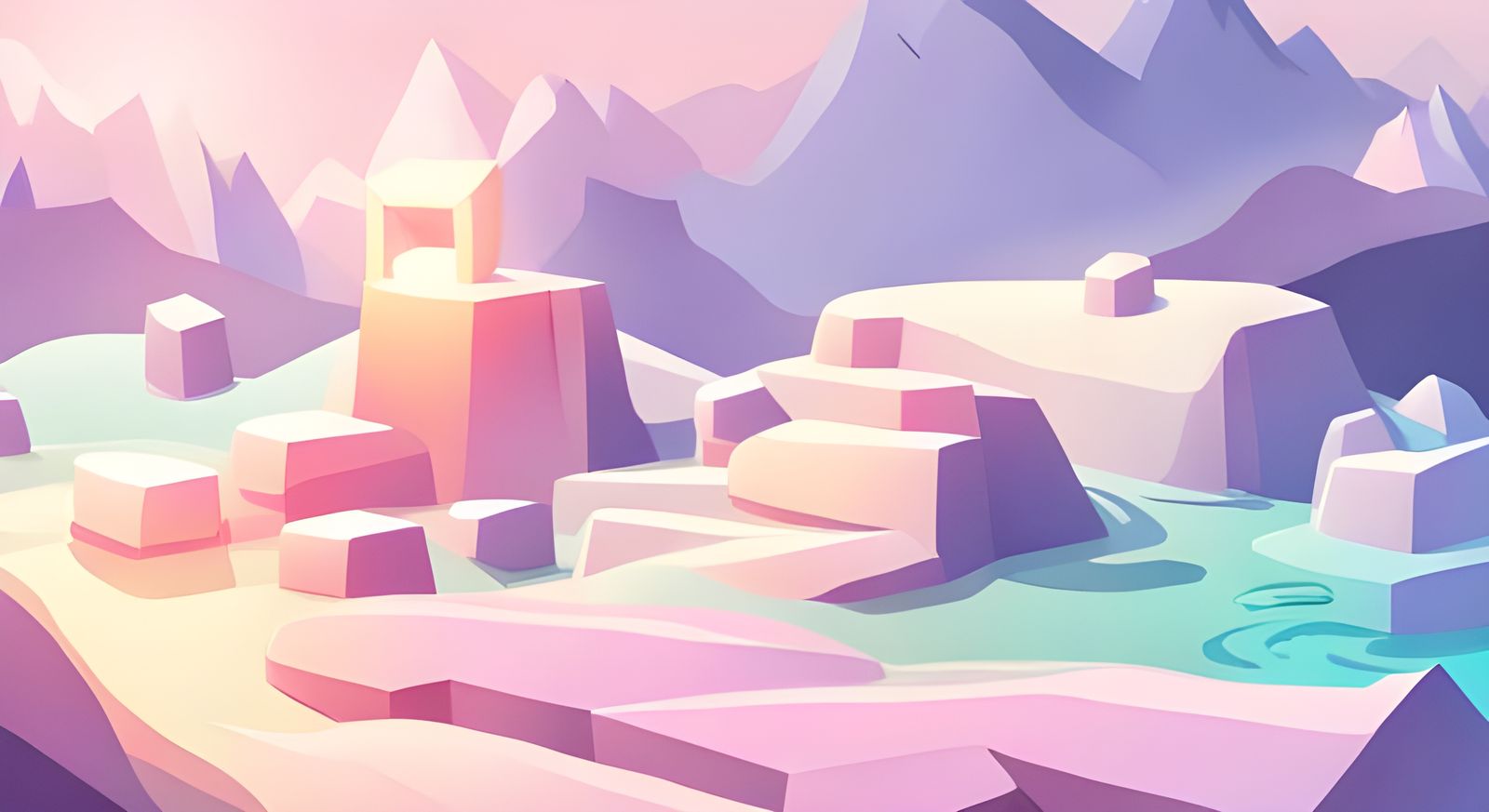 Aesthetic Pastel Cube World: Soft and Fluffy