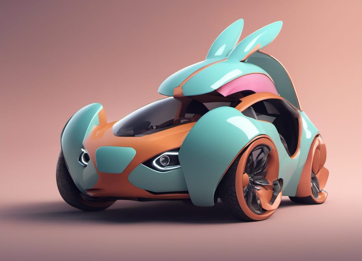 Rabbit Fantasy Sports Car with Surreal Details