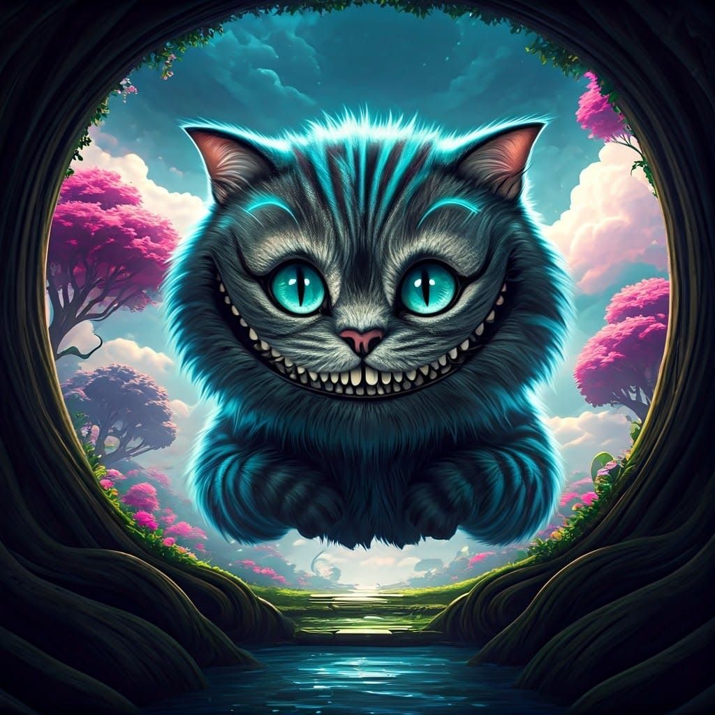 Cheshire cat materializing