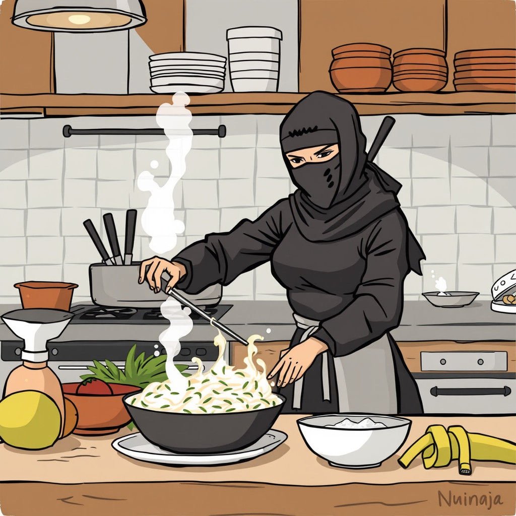 Ninja Woman Cooking: A Blend of Worlds