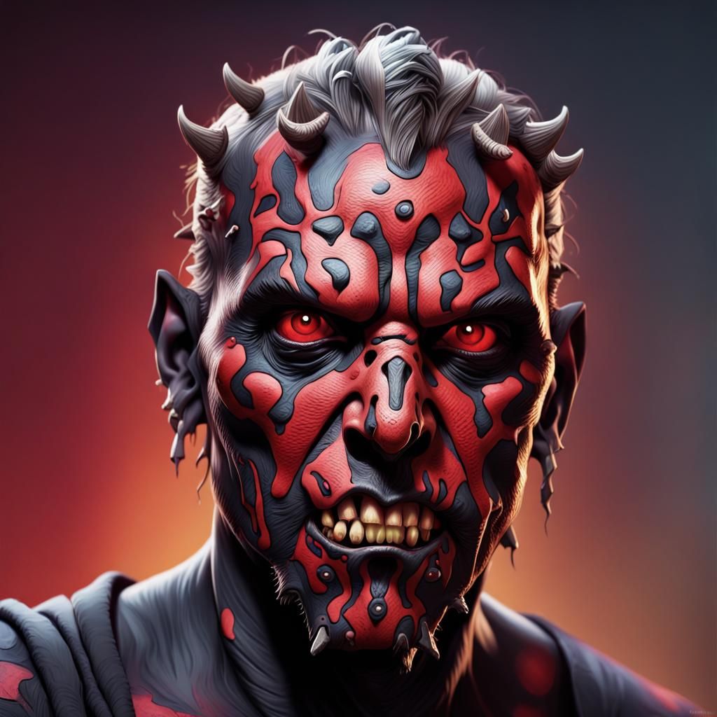 Hyperrealistic Darth Maul Zombie Concept Art