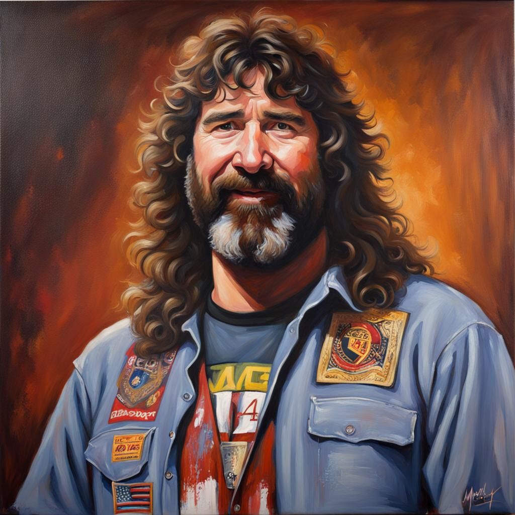 Mick Foley: Oil Painting Portrait