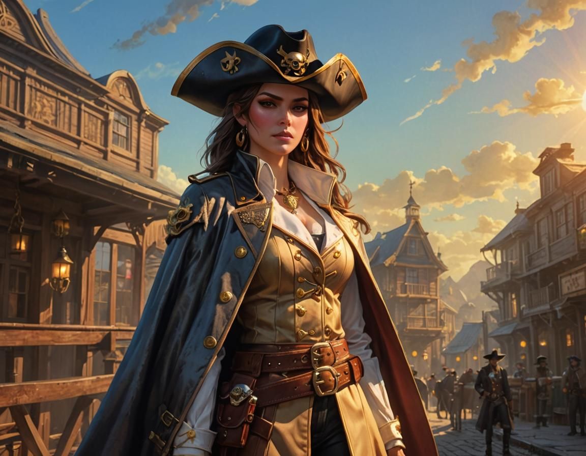 Anime-Inspired Detective with Pirate and Cowboy Accents