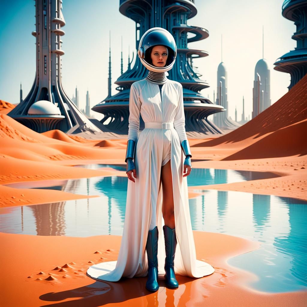 1950s Sci-Fi Woman on Alien Planet