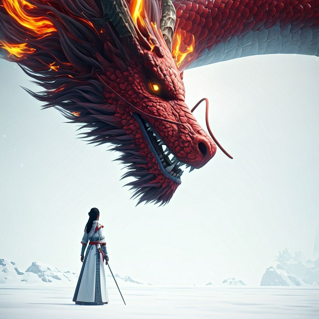 A colossal, magnificent, extremely detailed, Asian-style, re...