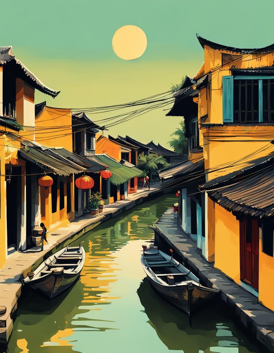 Vintage Poster of Hoi An Vietnam