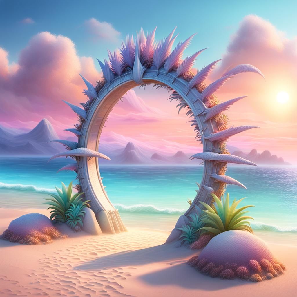 Alien Beach Stargate in Pastel Colors