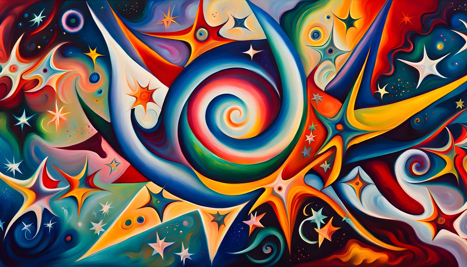 Iridescent Stars in Cosmic Whirlpools: Abstract Expressionis...