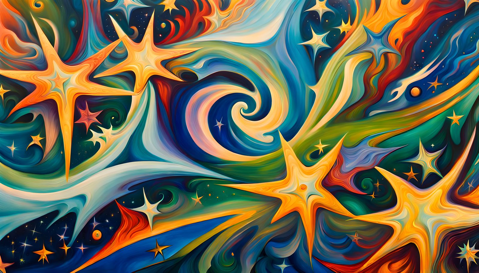 Iridescent Star Cluster with Cosmic Energy: Abstract Express...