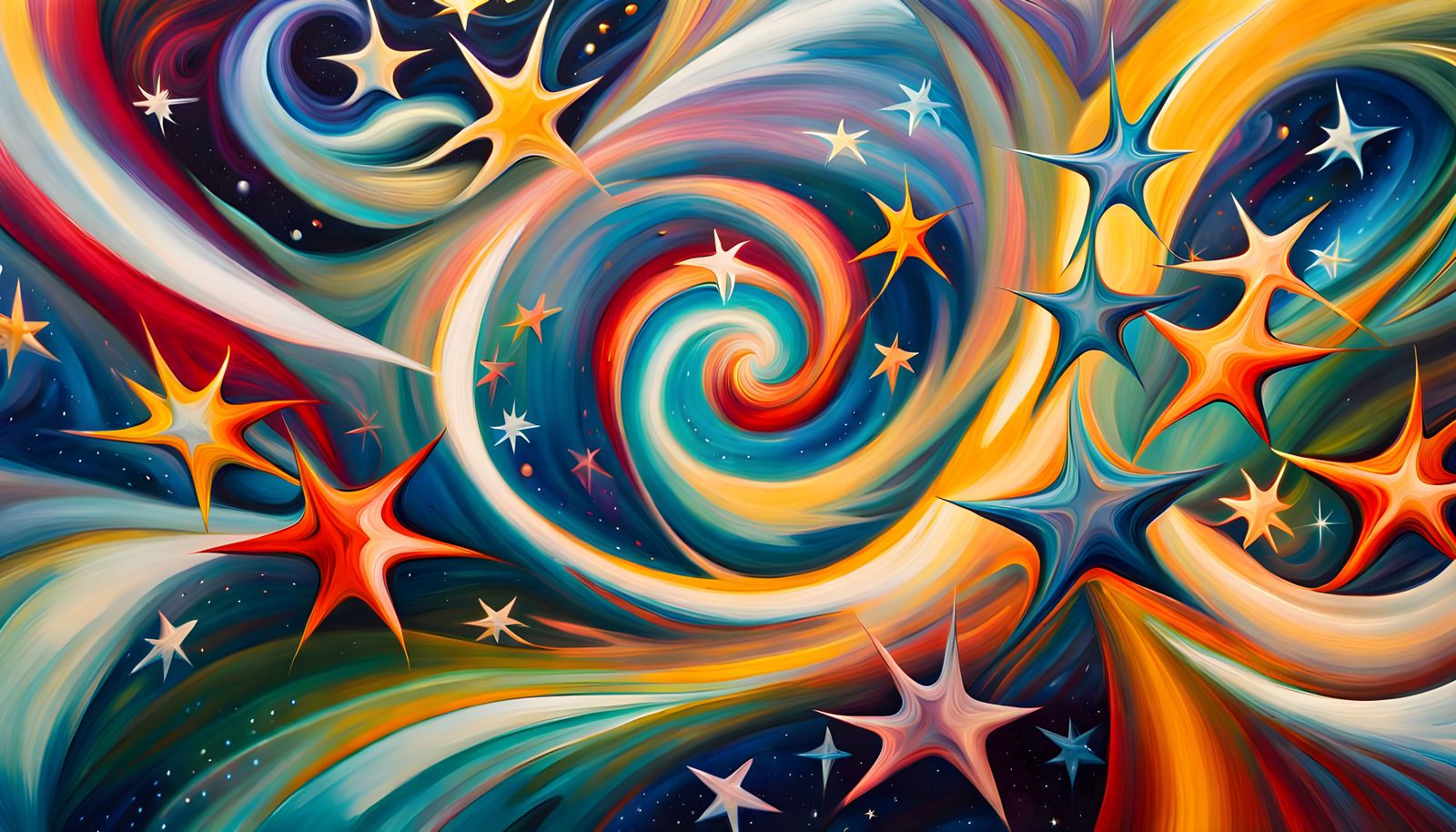 Iridescent Star Cluster Formation in Abstract Expressionism