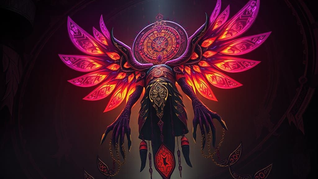 Ethereal Fifth Dimensional Watcher in Art Nouveau Style