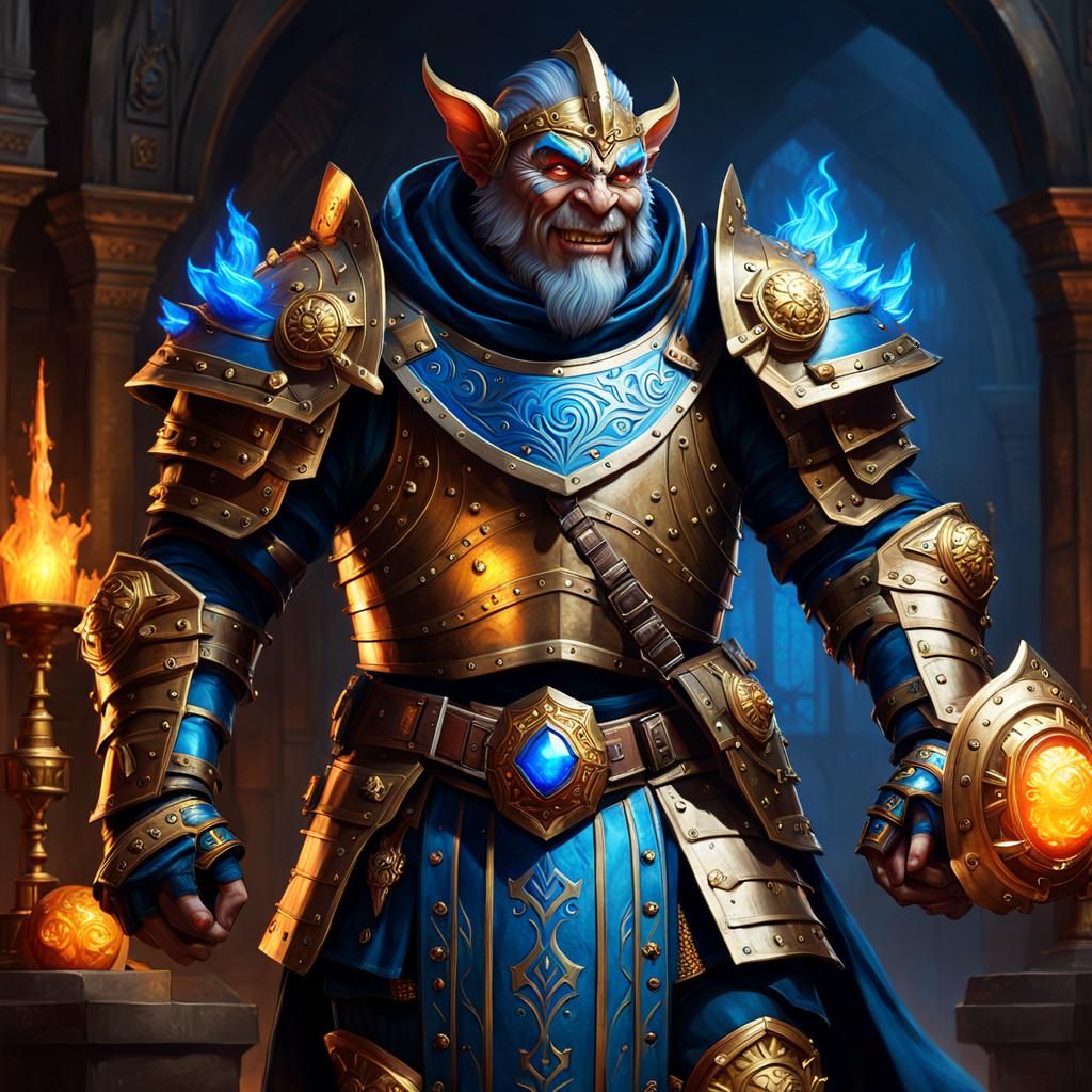 Vibrant Artificer vs Bugbear in Richly Detailed Fantasy Scen...