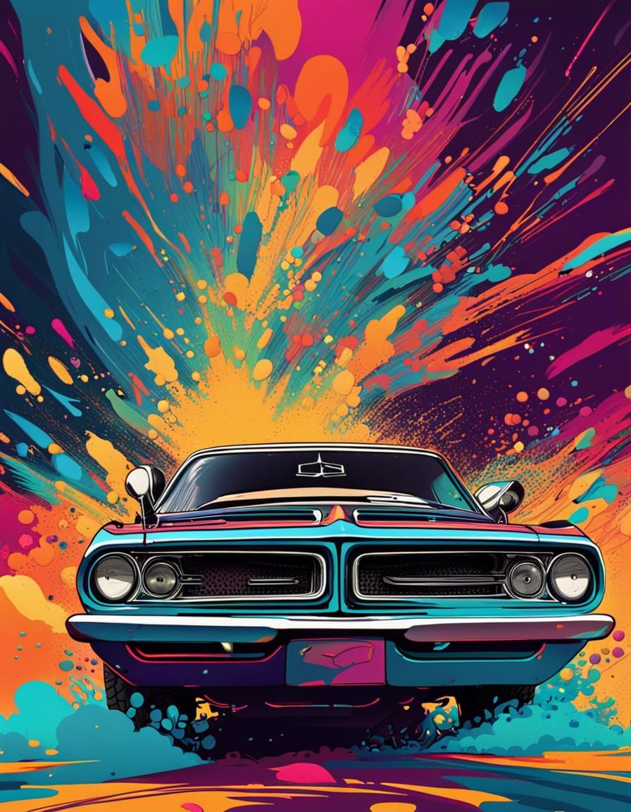 1967 Hurst Barracuda Poster in Vector Art Style