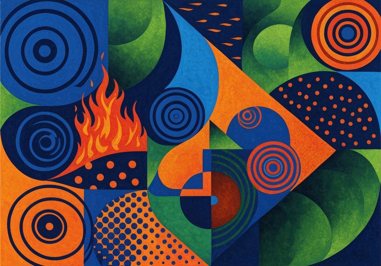 Dynamic Geometric Shapes in Bold Pop Art Style