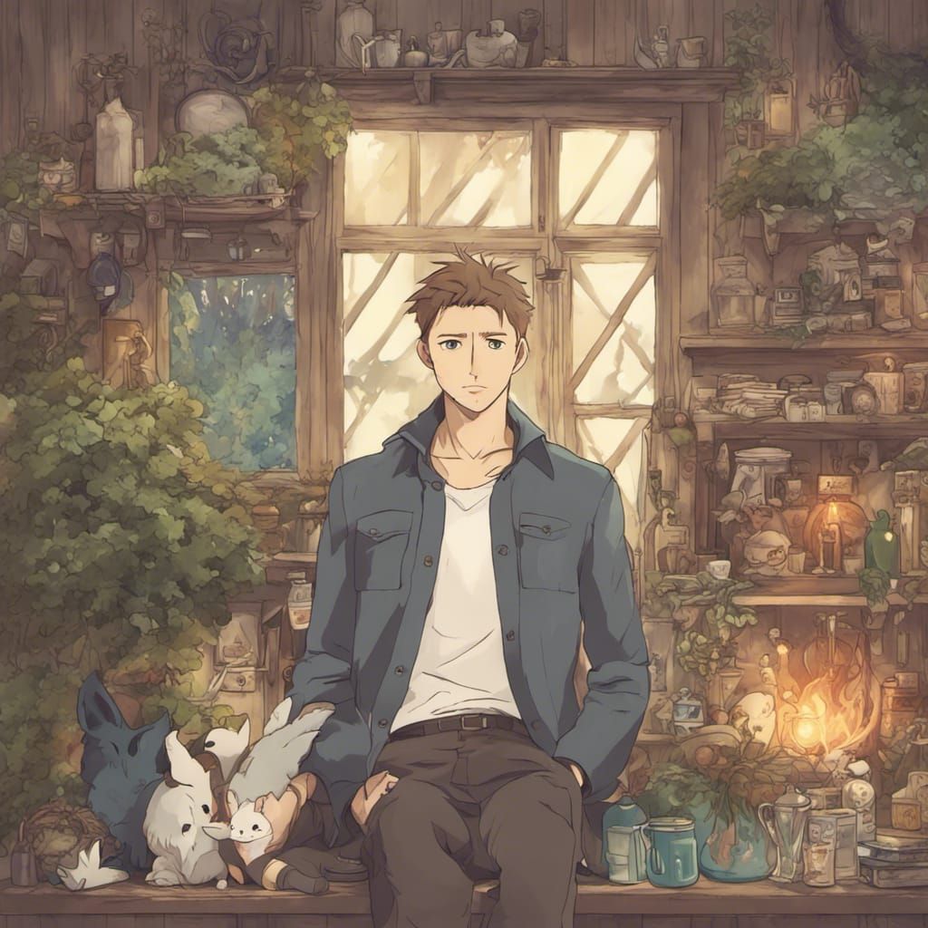 Jensen Ackles in Studio Ghibli Anime Style