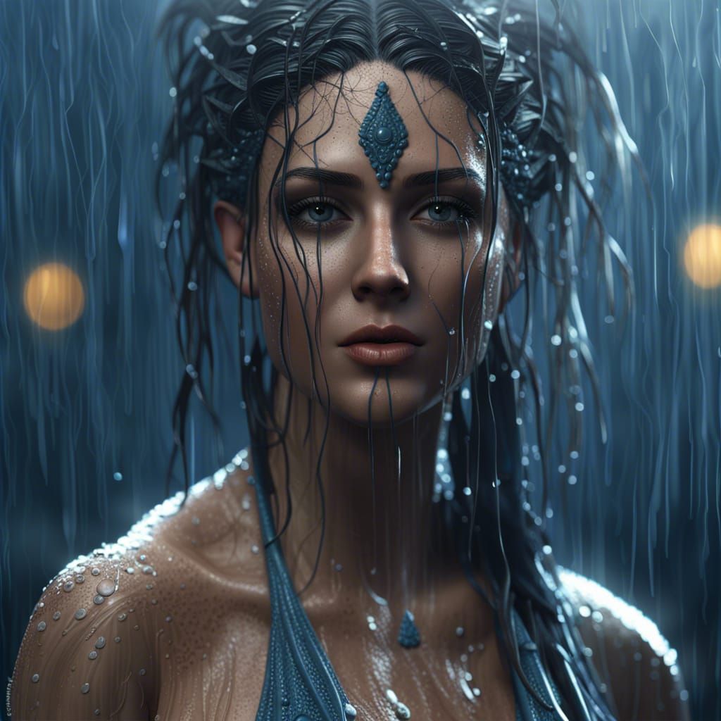 Stunning 3D Render of a Rain Goddess