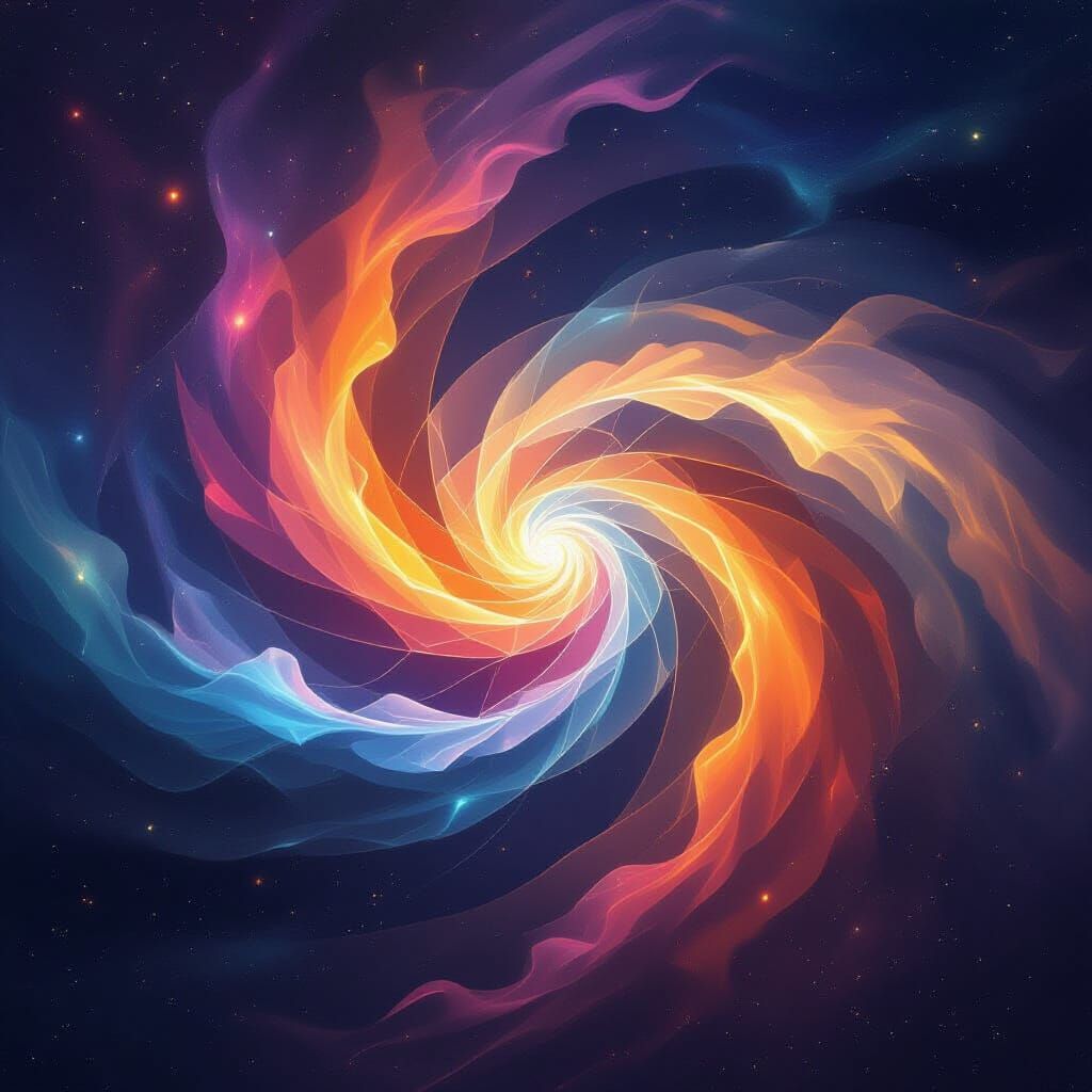 Cosmic Galaxy of Abstract Shapes and Nebulae