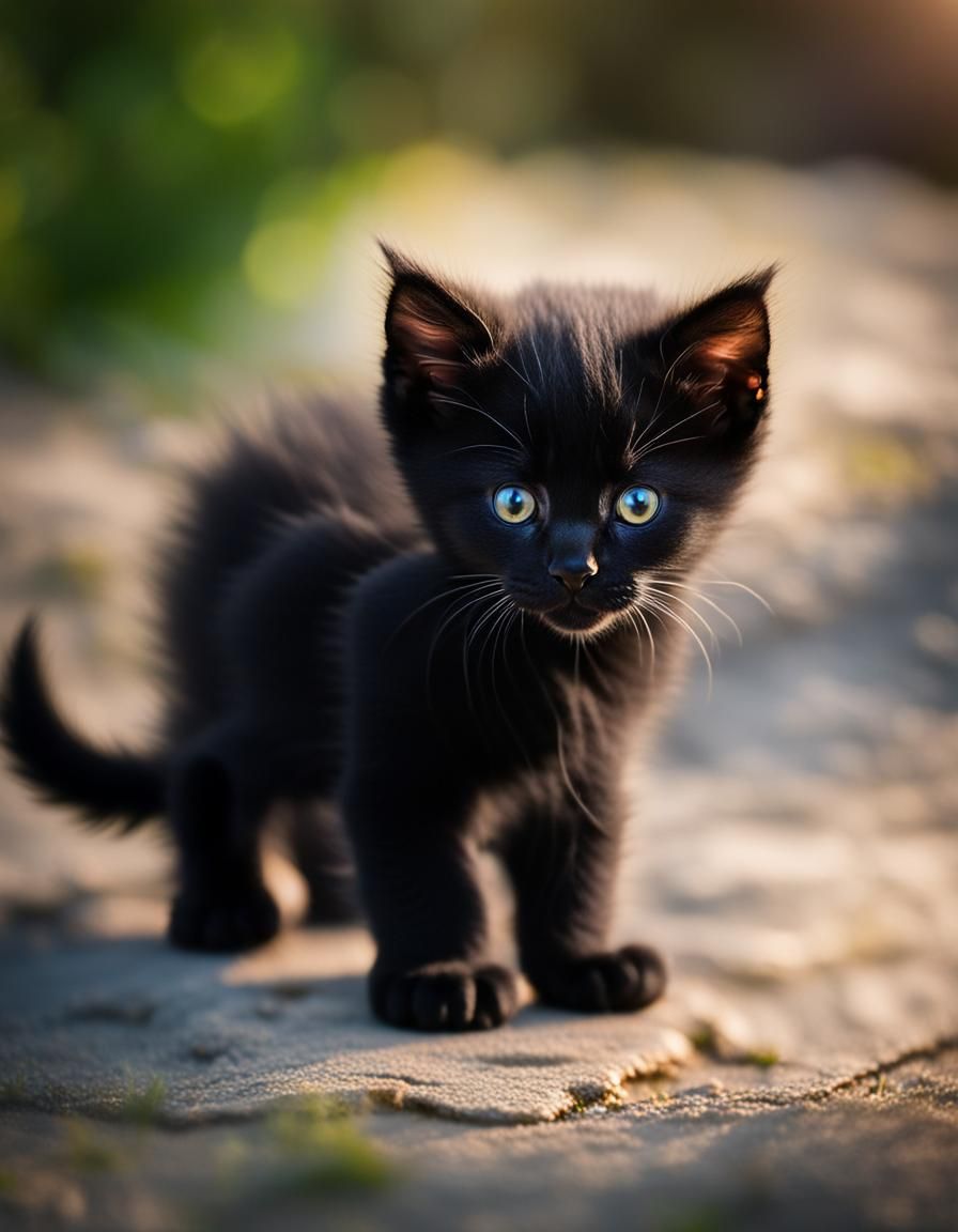 Kitten with White Tailrings: Professional Photography