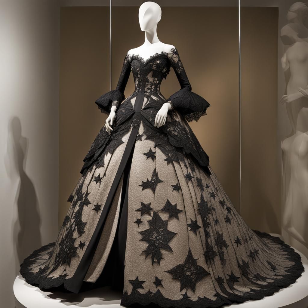Paper Collage Ball Gown on a Armless Display Mannequin : Ale...