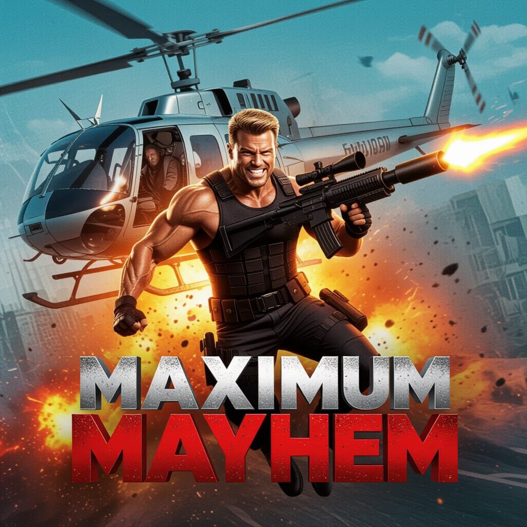 Maximum Mayhem: Action Hero Leaps From Exploding Helicopter