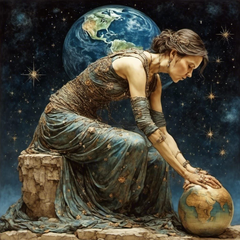 She-Atlas Holding Up the Constellations