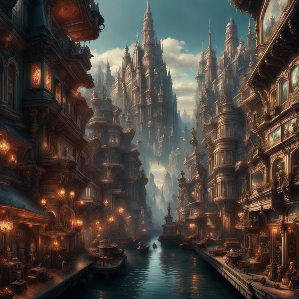 Dramatic Maximalist Digital Matte Painting