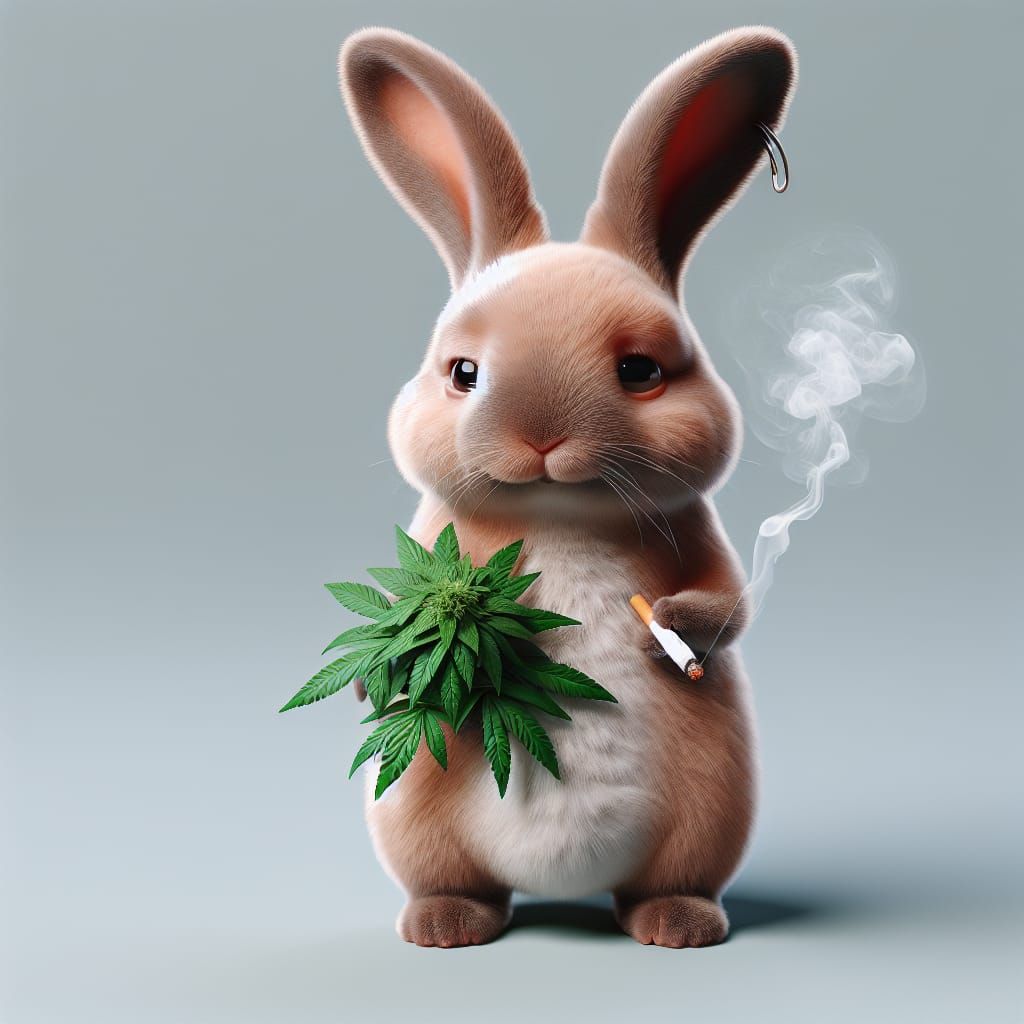 Charming Rabbit in a Green Landscape