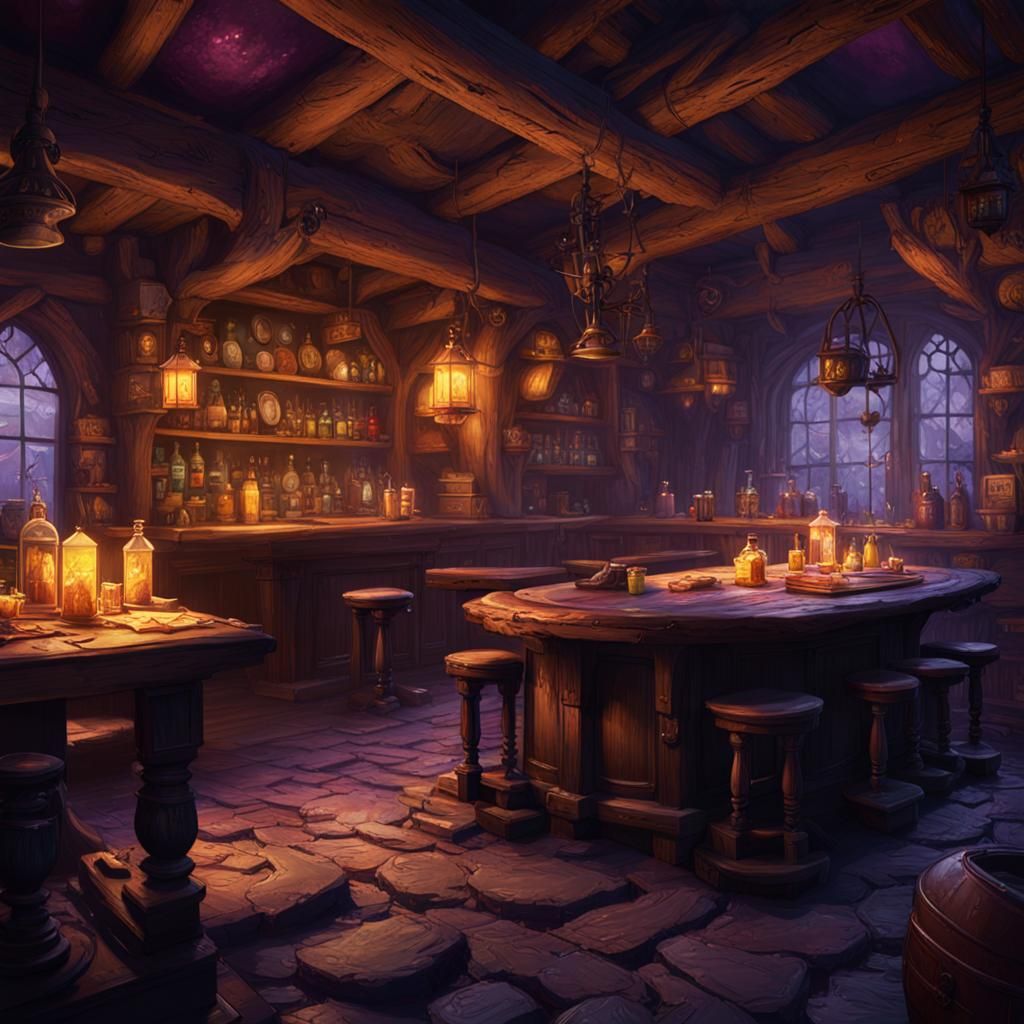Abandoned Tavern in Dark Fantasy Style