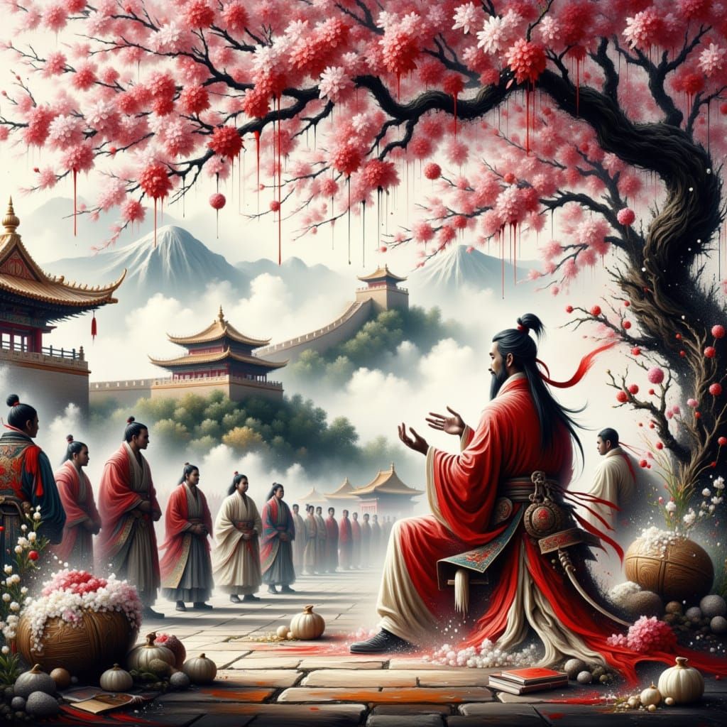 Confucius Teaching Near the Great Wall: Chinese Painting