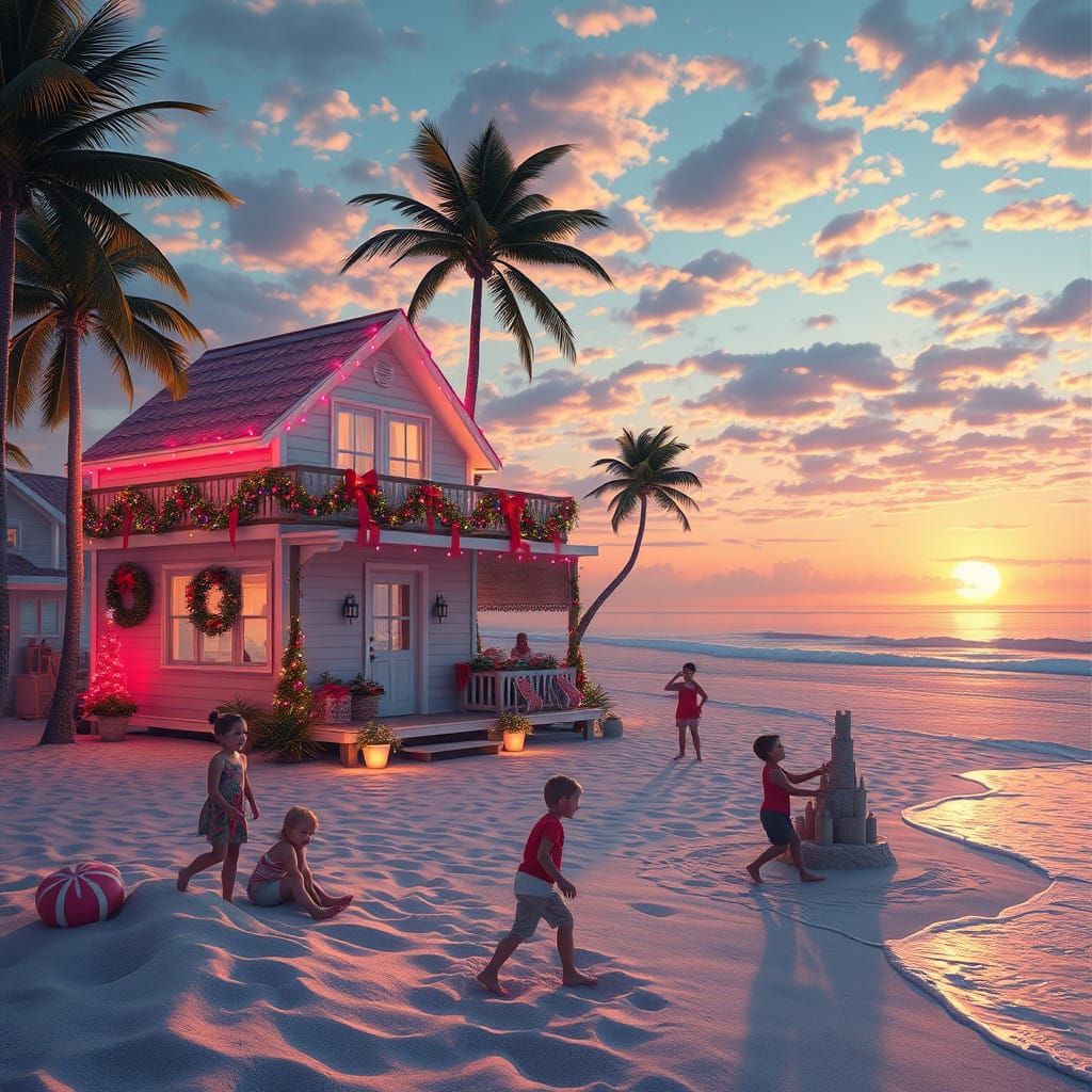 Whimsical Beachside Christmas Escapade