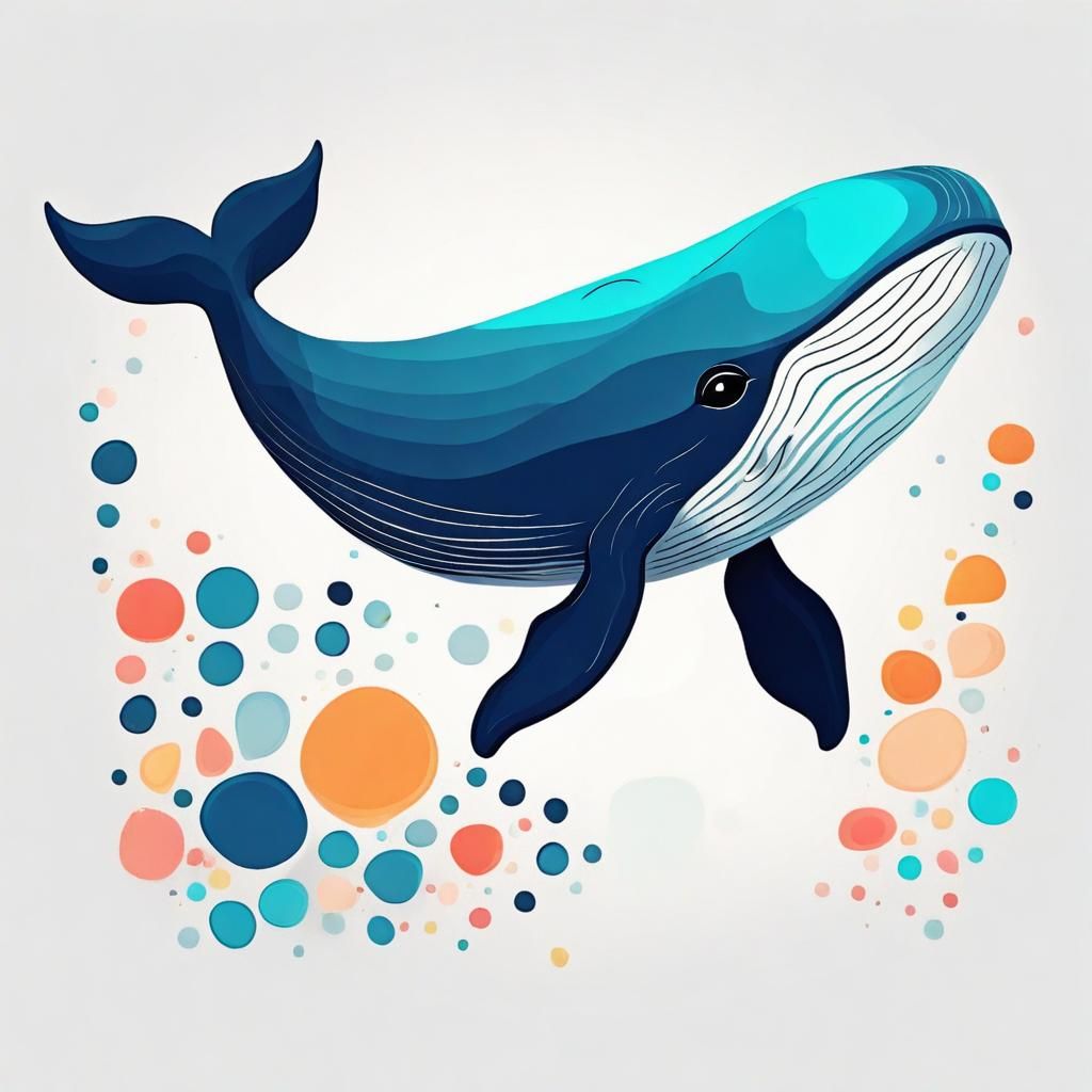 Cute Baby Whale: Abstract Art in Complementary Colors