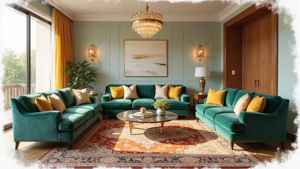 Ethereal Luxury Interior in Dreamlike Watercolor Style