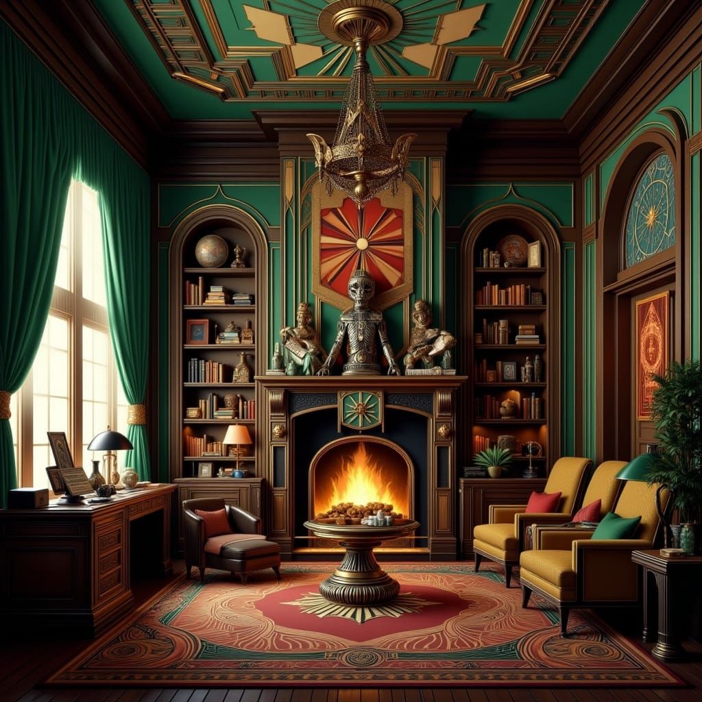 Dark Academia Star Wars Lodge in Art Deco Style