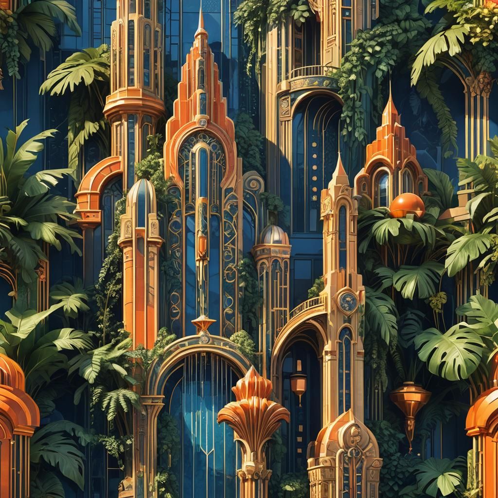 Art Deco Skyscraper in Mystical City