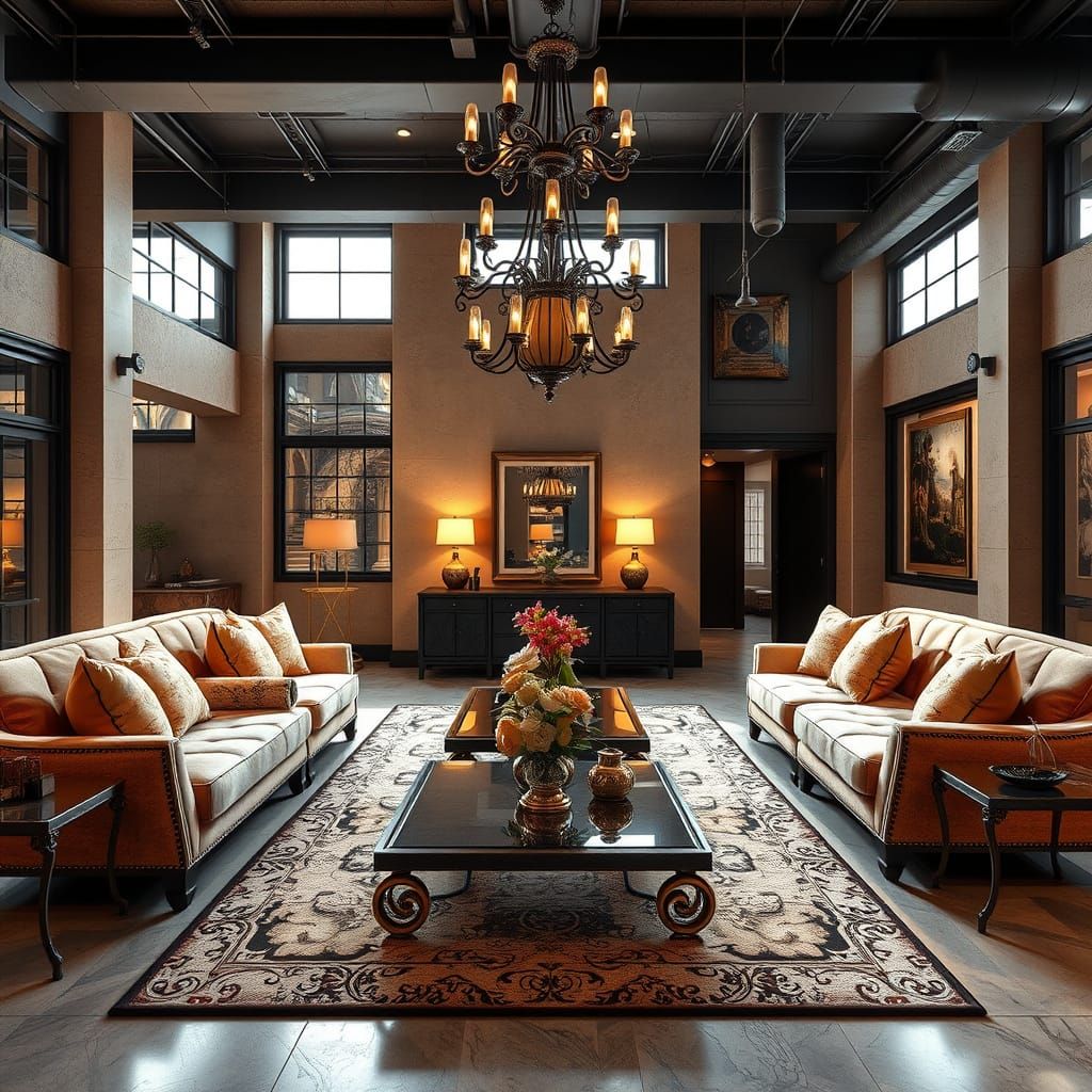 Elegant Modern Living Room with Industrial Decor