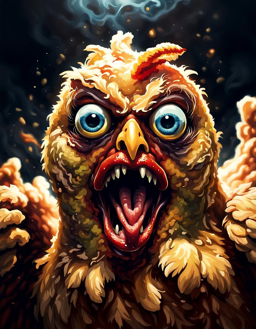 Scary Fried Chicken Horror, Sinister Art