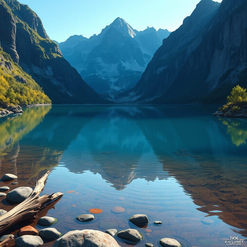 Mystical Meteor Lake in a Fantastical Landscaping Style