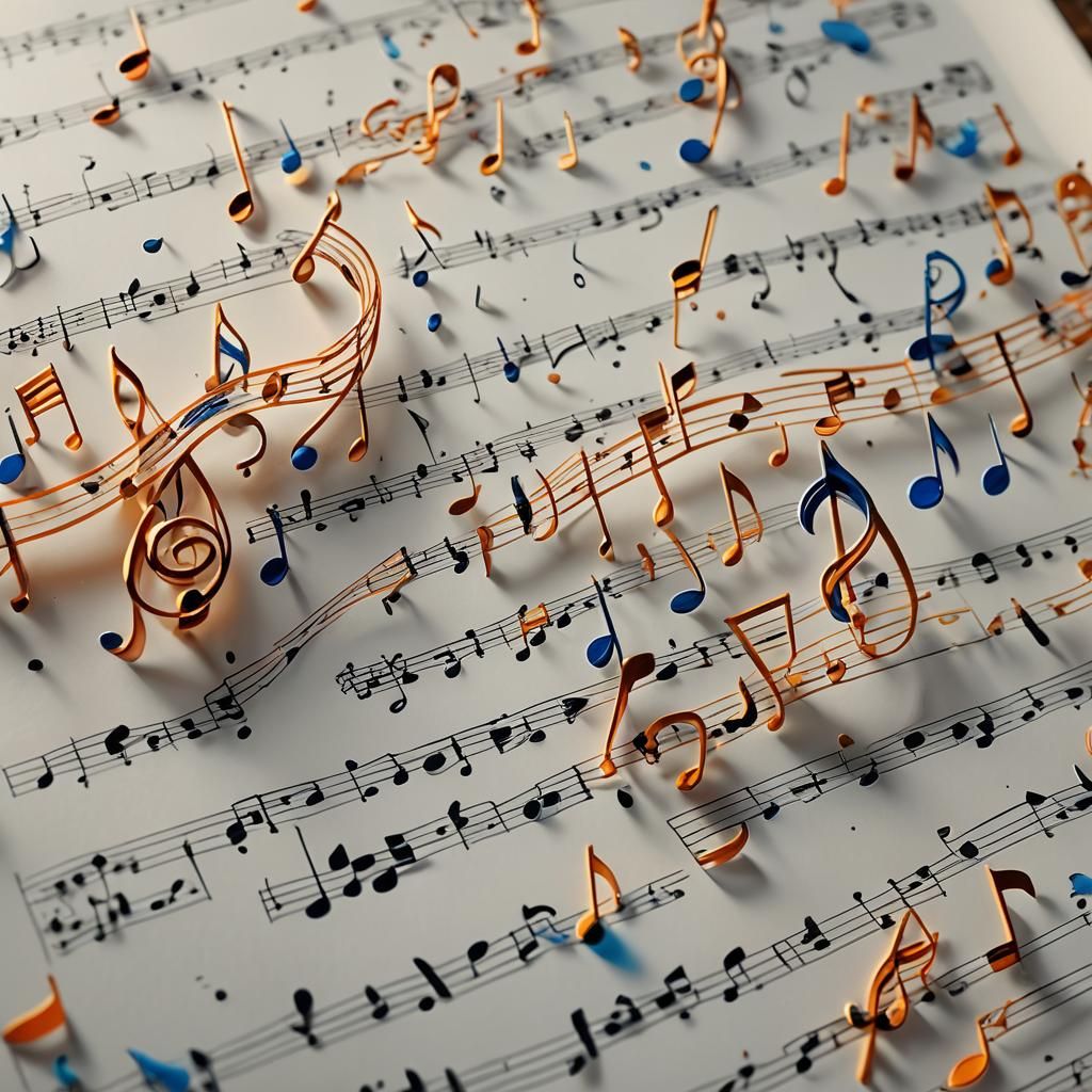 Swirling Music Notes Flowing Off the Page
