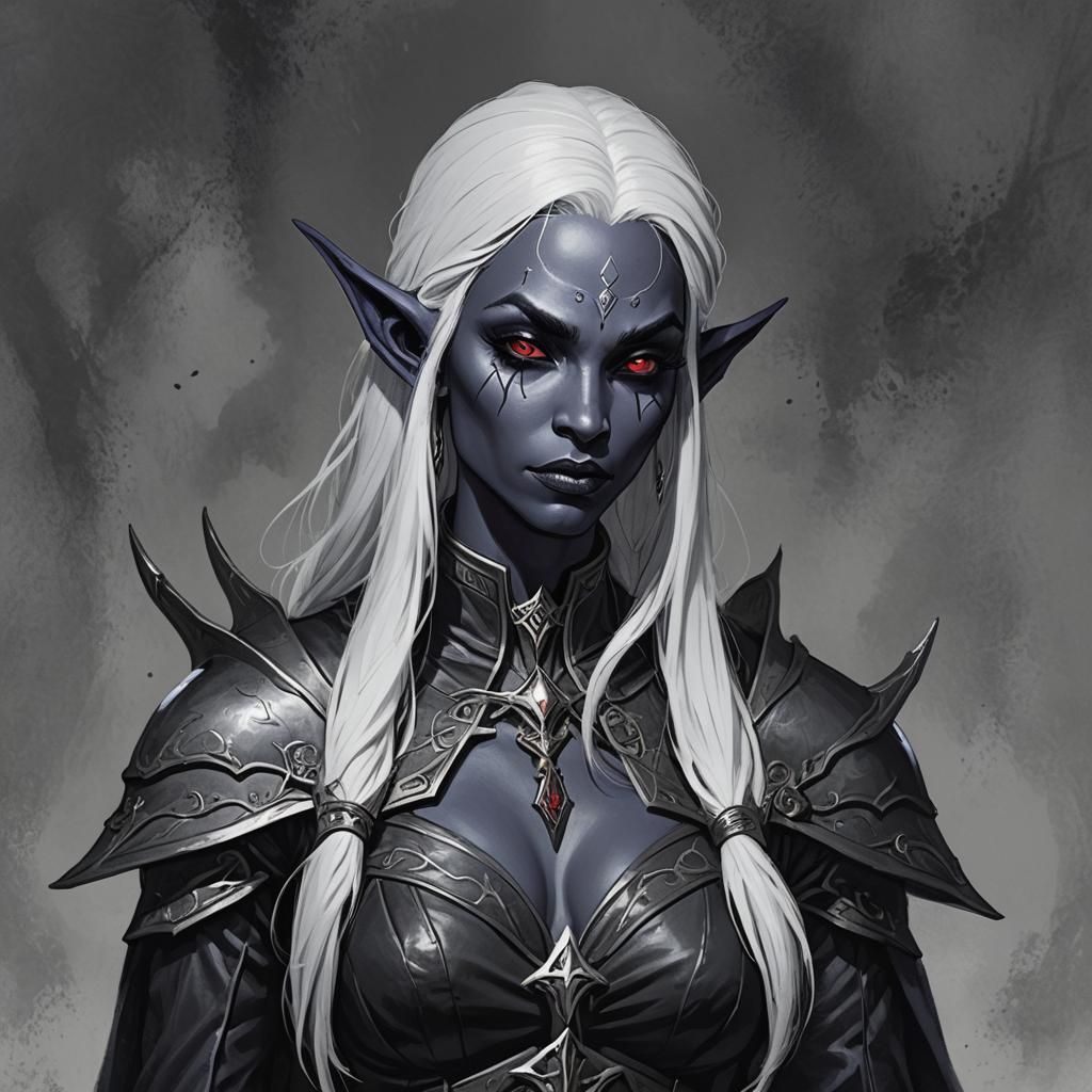 Drow Elf Crime Boss in Dark Setting