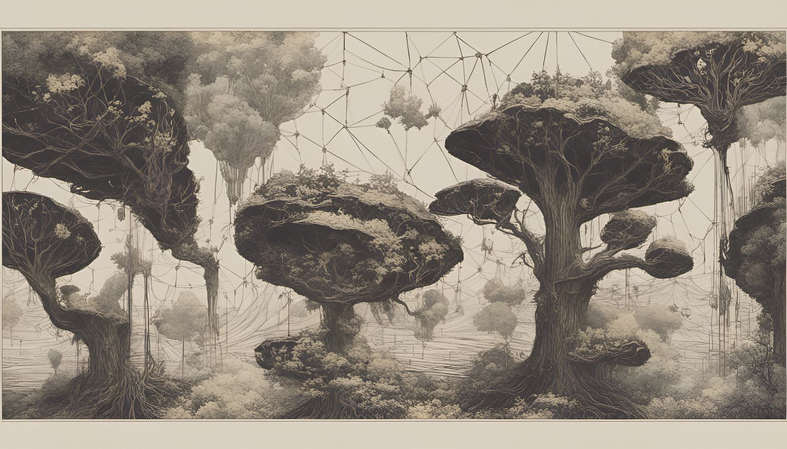 Futuristic City Rises, Nature Fades: Quantum Zentangle